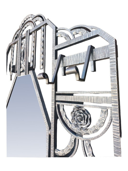 Art-Deco-Garderobe aus ramponiertem Eisen, 1930