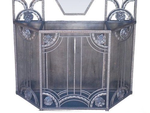 Art-Deco-Garderobe aus ramponiertem Eisen, 1930