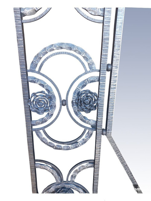 Art-Deco-Garderobe aus ramponiertem Eisen, 1930