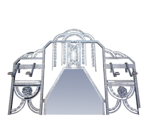 Art-Deco-Garderobe aus ramponiertem Eisen, 1930