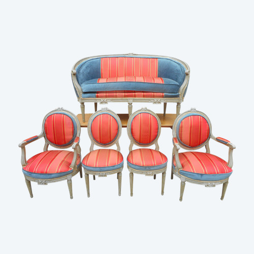 Ensemble De Salon Louis XVI En Bois Laqué