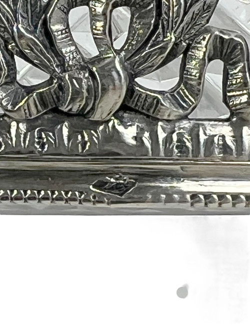 COPPA IN CRISTALLO “BACCARAT” CON MONTATURA IN ARGENTO 925, TIMBRO MINERVA