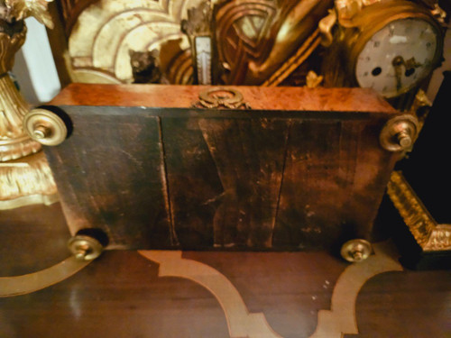 Set da scrivania in radica e bronzo di epoca impero