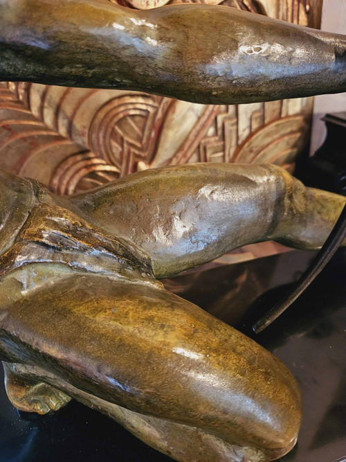 Arciere Art Déco Salvator Riolo in bronzo patinato