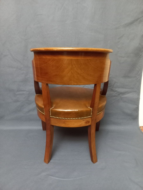 Fauteuil De Bureau en Cuir Début XIXe Siècle