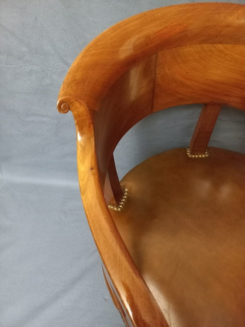 Fauteuil De Bureau en Cuir Début XIXe Siècle
