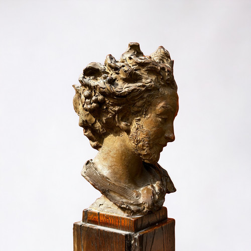 Fernando Ciancianaini (1889-1954) Scultura Originale in Terracotta - Busto di Giovane 