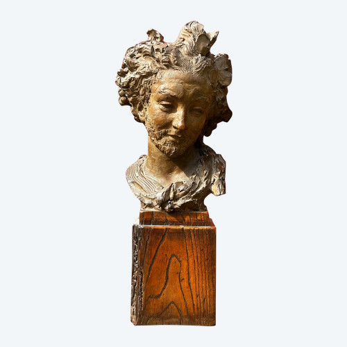 Fernando Ciancianaini (1889-1954) Scultura Originale in Terracotta - Busto di Giovane 