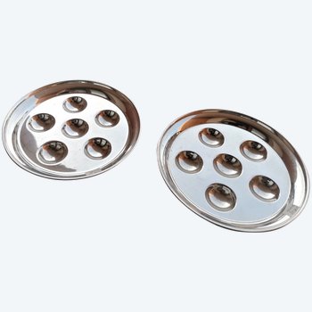 2 Wiskemann silver-plated snail serving plates