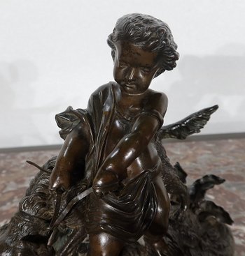 Bronzo "Il bambino e il cane" firmato Peiffer - Fine XIX secolo