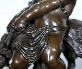 Bronzo "Il bambino e il cane" firmato Peiffer - Fine XIX secolo