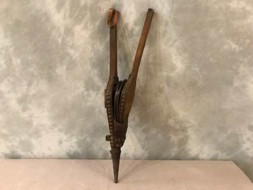 Gros soufflet de cheminée en bois rustique d'époque 18 ème 
