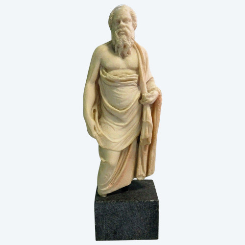 ancient Greek statuette representation of Socrates early 20th century