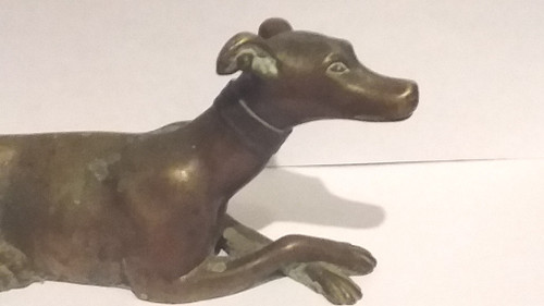 Coppia di levrieri in bronzo del XIX secolo