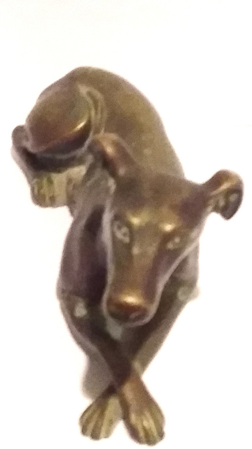 Coppia di levrieri in bronzo del XIX secolo