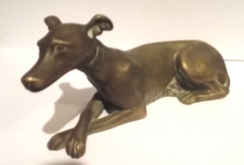 Coppia di levrieri in bronzo del XIX secolo