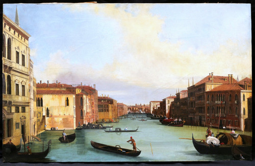 ITALIAN school circa 1880, after CANALETTO, Animated view of the Grand Canal