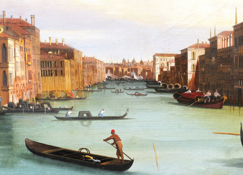 ITALIAN school circa 1880, after CANALETTO, Animated view of the Grand Canal