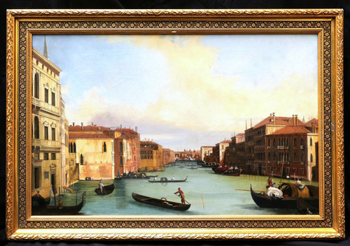 ITALIAN school circa 1880, after CANALETTO, Animated view of the Grand Canal