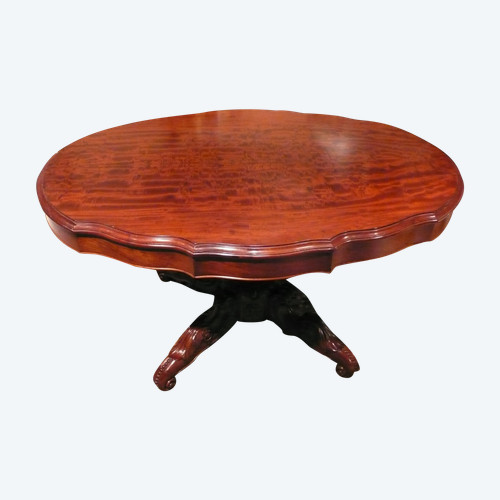 Mahogany pedestal table with violin top from the Napoleon III period.