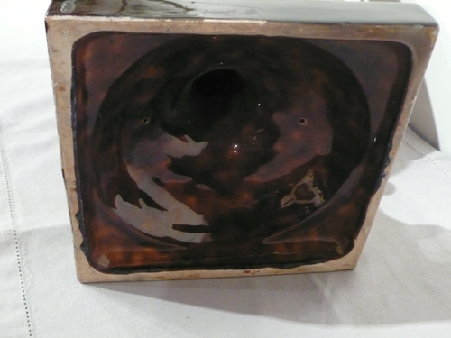 Large earthenware vase from Sarreguemines.