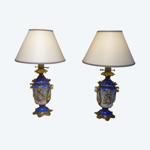 Pair of porcelain lamps from the Napoleon III period