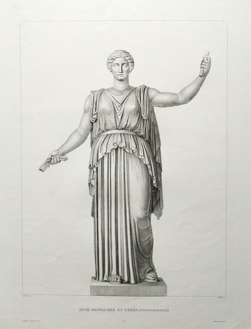 Etching Mythological Engraving Cérés Greek Goddess 19th C Old Print