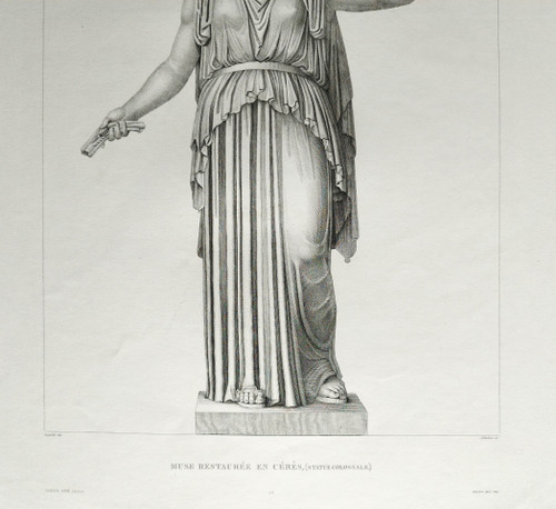 Etching Mythological Engraving Cérés Greek Goddess 19th C Old Print