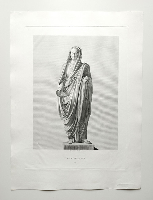 Mythologische Gravurstatue Griechenland 'Antiker Priester 19. Jahrhundert'