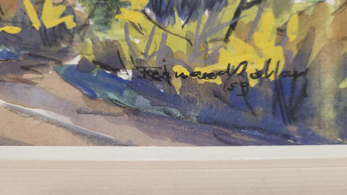 Tableau "Une ferme en Puisaye", F. Rolland (1920-2004) 