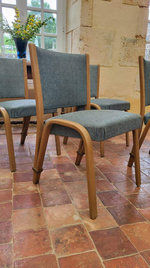 4 Bow-wood chairs Steiner edition 1950's