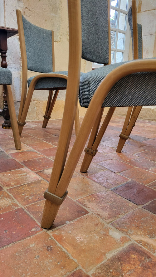 4 Bow-wood chairs Steiner edition 1950's