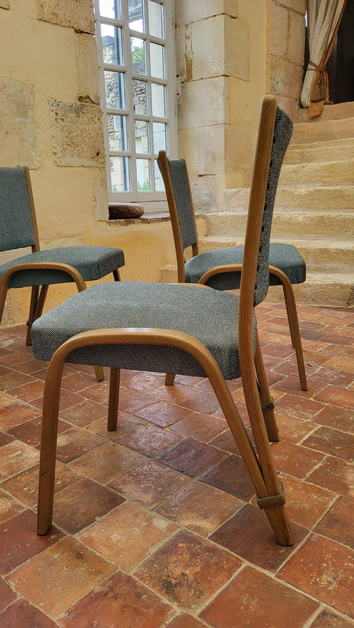4 Bow-wood chairs Steiner edition 1950's