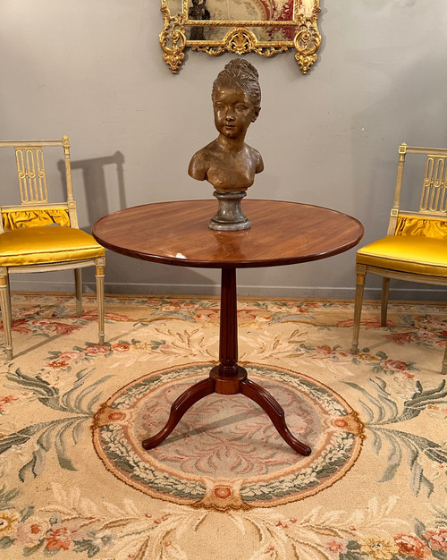 Gueridon Basculant En Acajou d'Epoque Louis XVI Vers 1780