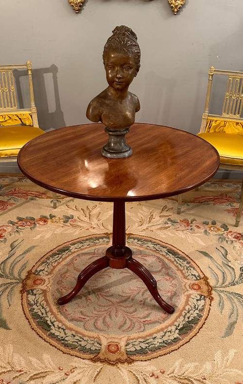 Gueridon Basculant En Acajou d'Epoque Louis XVI Vers 1780