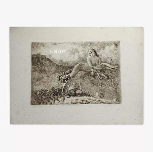 Fantastic etching by Eugène Viala: Virtus