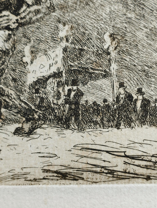 Fantastic etching by Eugène Viala: Virtus