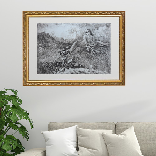 Fantastic etching by Eugène Viala: Virtus