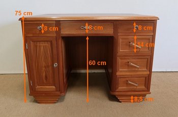  Small Mahogany Middle Desk, Art Deco - 1940s