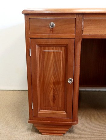  Small Mahogany Middle Desk, Art Deco - 1940s