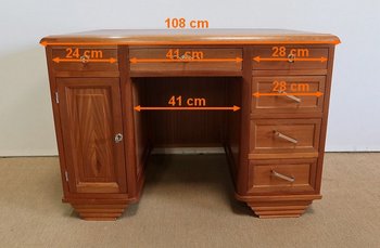  Small Mahogany Middle Desk, Art Deco - 1940s
