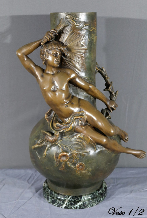 Pair of Regulate Vases, signed L. Moreau – Late 19th century