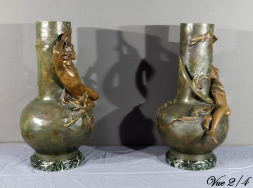 Pair of Regulate Vases, signed L. Moreau – Late 19th century