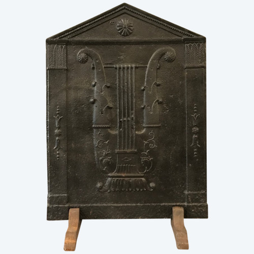 beautiful old cast iron fireback from the late 18th century 