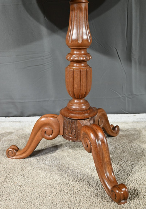 Oval Pedestal Table with Mahogany System, Louis Philippe period – 1st part 19th century