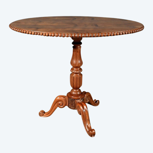 Oval Pedestal Table with Mahogany System, Louis Philippe period – 1st part 19th century
