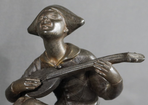 Regulate Sculpture of Pierrot and Columbine - Early 20th Century
