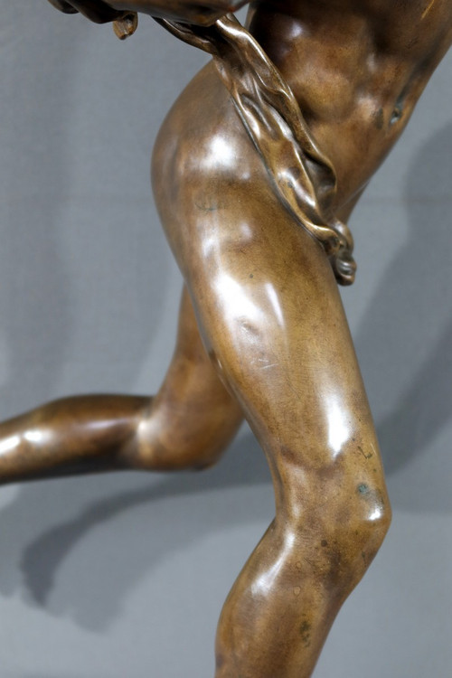 “Vincitore nel combattimento di galli” in bronzo, firmato A. Falguière – 2a parte del XIX secolo