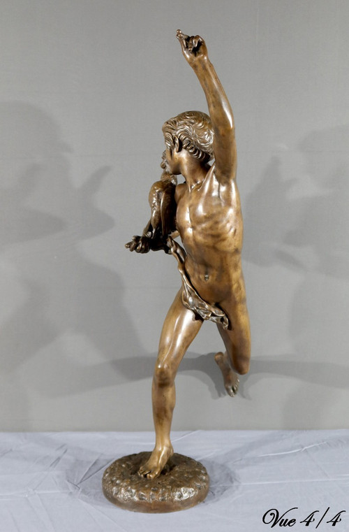 “Vincitore nel combattimento di galli” in bronzo, firmato A. Falguière – 2a parte del XIX secolo