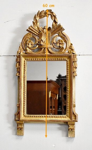  Petit Miroir en Bois Doré, style Louis XVI - 1ère partie XXe 